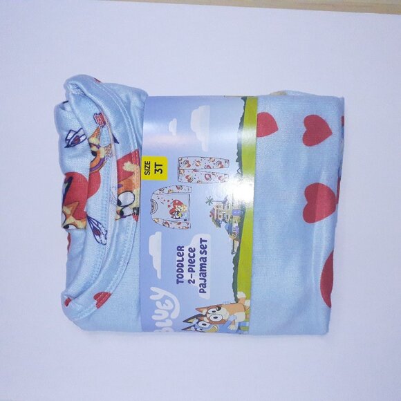 Character Bluey Toddler Unisex Valentine's Day Pajama Set, 2-Piece, Sizes 12M-5T - Picture 12 of 15